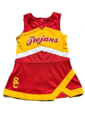 Baby Girls 12 mo Red Cardinal Trojans Cheer Dress Cheerleader Football Sports